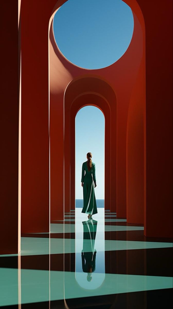 Editorial still — luxury archways rendered through AI